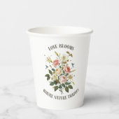 Liefde bloeit met Natuur Papieren Bekers (Achterkant)
