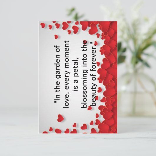 "Liefde bloeit: moderne Valentijnsdag print" Bedankkaart (Staand voorkant)