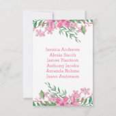 Liefde Bloeit Roze Tafel Nummer Zitplaatskaart Kaart (Achterkant)