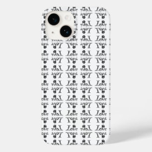 Liefde Bloeit: Typografie met een Ingebouwde Roos Case-Mate iPhone 14 Hoesje