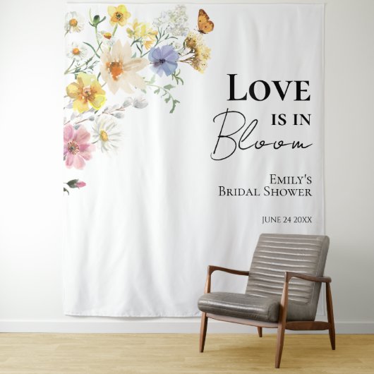 Liefde bloeit | Vrijgezellenfeest achtergrond Wandkleed (In situ)