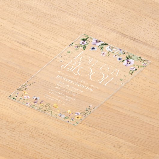 Liefde bloeit | Waterverf Floral Vrijgezellenfeest Acryl Uitnodigingen (Laagn)