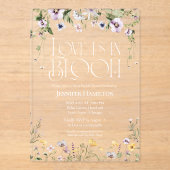 Liefde bloeit | Waterverf Floral Vrijgezellenfeest Acryl Uitnodigingen (Voorkant)