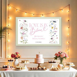 Liefde bloeit | Waterverf Floral Vrijgezellenfeest Poster