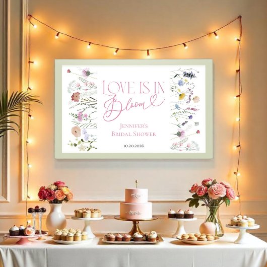 Liefde bloeit | Waterverf Floral Vrijgezellenfeest Poster