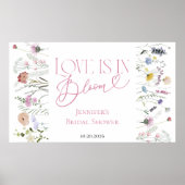 Liefde bloeit | Waterverf Floral Vrijgezellenfeest Poster (Voorkant)