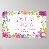 Liefde bloeit | Waterverf Floral Vrijgezellenfeest Poster (Voorkant)