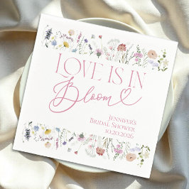 Liefde bloeit | Waterverf Floral Vrijgezellenfeest Servet