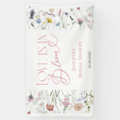 Liefde bloeit | Waterverf Floral Vrijgezellenfeest Spandoek (Verticaal)