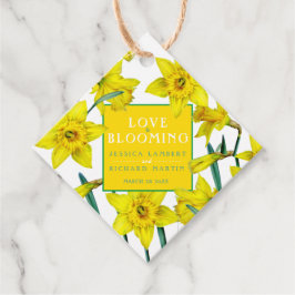 Liefde bloeit waterverf gele lenteverbruiloft  bedankjes labels