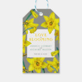 Liefde bloeit waterverf gele lenteverbruiloft cadeaulabel (Voorkant)