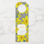 Liefde bloeit waterverf gele lenteverbruiloft flessenhanger (Voorkant)