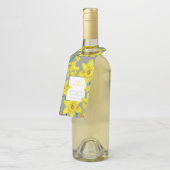 Liefde bloeit waterverf gele lenteverbruiloft flessenhanger (Schuin)