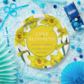 Liefde bloeit waterverf gele lenteverbruiloft papieren bordje (Feest)