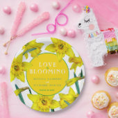 Liefde bloeit waterverf gele lenteverbruiloft papieren bordje (Feest)