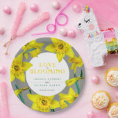 Liefde bloeit waterverf gele lenteverbruiloft papieren bordje (Feest)