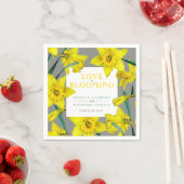 Liefde bloeit waterverf gele lenteverbruiloft servet (Insitu)