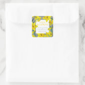 Liefde bloeit waterverf gele lenteverbruiloft vierkante sticker (Tas)