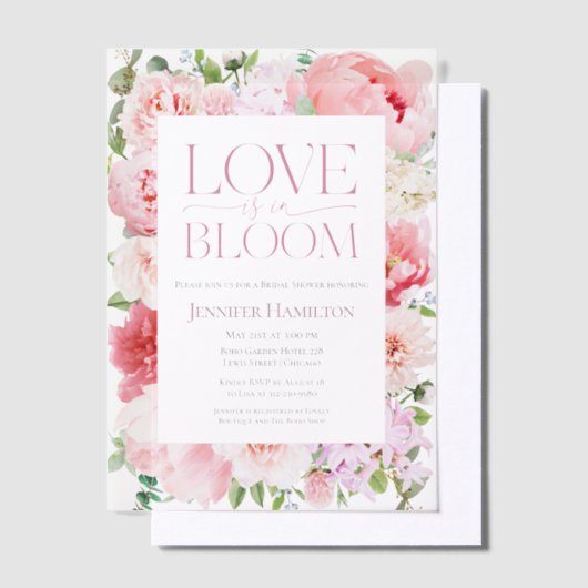 Liefde bloeit | Wild Garden Lijst Vrijgezellenfees Vellum Uitnodigingen (Offset)