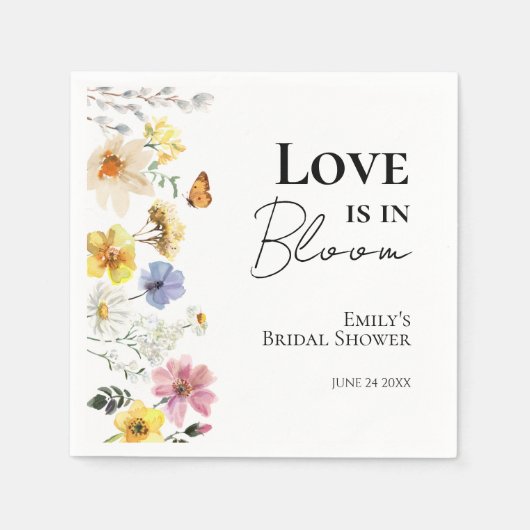 Liefde bloeit | wilde-bloem-Vrijgezellenfeest Servet (Voorkant)