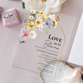 Liefde bloeit | Wildflower Boho Vrijgezellenfeest Acryl Uitnodigingen