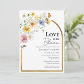 Liefde bloeit | Wildflower Boho Vrijgezellenfeest Kaart (Staand voorkant)