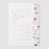 Liefde bloeit | Wildflower Boho Vrijgezellenfeest Vellum Uitnodigingen (Voorkant)