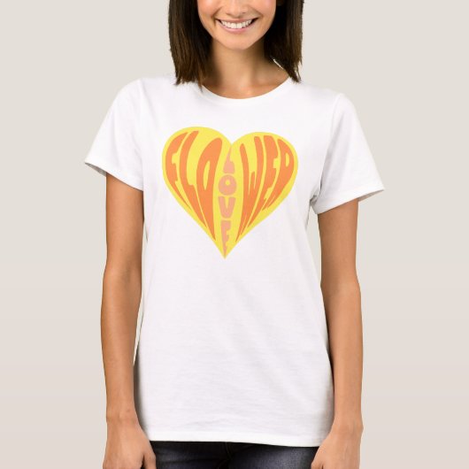 Liefde, bloem, hart t-shirt (Voorkant)
