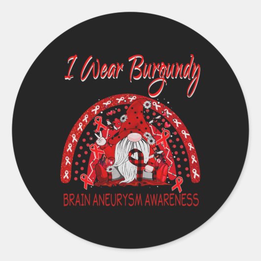 Liefde Bloem Kabouter Hersenaneurysma Bewustzijn Ronde Sticker (Voorkant)