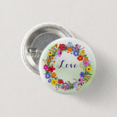 Liefde Bloemen Aangepaste Knoppen Ronde Button 3,2 Cm (Voorkant /achterkant)