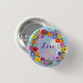Liefde Bloemen Aangepaste Knoppen Ronde Button 3,2 Cm (Voorkant /achterkant)
