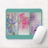 Liefde Bloemen Aquarel Turquoise Bloem Muismat (Met muis)