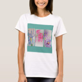 Liefde Bloemen Bloemen Waterverf Turquoise T Shirt (Voorkant)