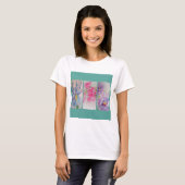 Liefde Bloemen Bloemen Waterverf Turquoise T Shirt (Voorkant volledig)
