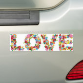 Liefde bloemen bumper sticker! bumpersticker (Op auto)