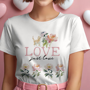 Liefde, Bloemen en Kitten Mooie Meisjes T-shirt