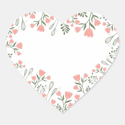 Liefde bloemen Hart met transparante achtergrond Sticker (Voorkant)