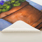 Liefde bloemen hier Violet Floral Sherpa Deken (3/4)