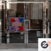 Liefde Bloemen Lavendel Glas Cling Raamsticker (Kantoordeur)
