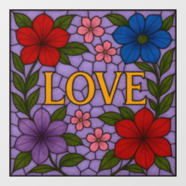 Liefde Bloemen Lavendel Glasraam Folie Raamsticker
