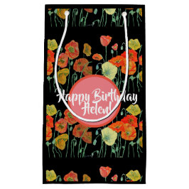 Liefde Bloemen Oranje Klaproos Bloem Geschenk Tas Klein Cadeauzakje