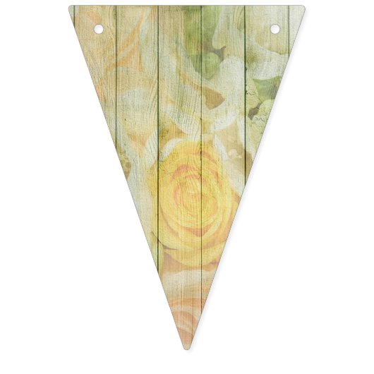 LIEFDE Bloemen Rustiek Hout Bruiloft Vlag Banner (Tweede vlag)