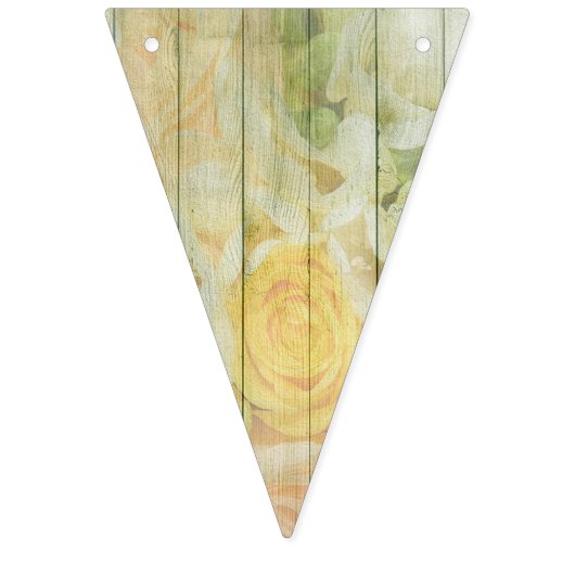 LIEFDE Bloemen Rustiek Hout Bruiloft Vlag Banner (Eerste vlag)