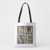  Liefde Bloemen Typografie Valentijn Canvas tas (Voorkant)