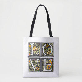  Liefde Bloemen Typografie Valentijn Canvas tas