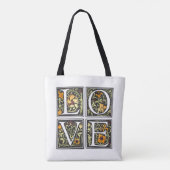  Liefde Bloemen Typografie Valentijn Canvas tas (Achterkant)