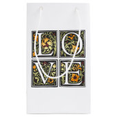 Liefde Bloemen Typografie Valentijn Gift Bag Klein Cadeauzakje (Achterkant)