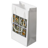 Liefde Bloemen Typografie Valentijn Gift Bag Klein Cadeauzakje (Achterkant Gekanteld)