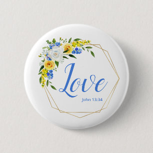Liefde Bloemig Ronde Button 5,7 Cm