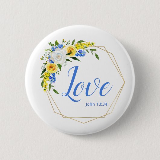 Liefde Bloemig Ronde Button 5,7 Cm (Voorkant)